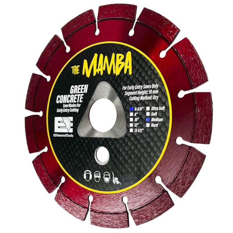 EDiamondTools منشار الماس للخرسانة الأخضر 6-3/8" لقص الدخول المبكر - عرض 0.100" ، رابطة متوسطة - Image 2